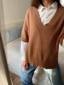 Sweter z krótkim rękawem karmelowy z kaszmirem Part Two
