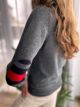 Sweter kardigan z łatami na łokciach 100% wełny