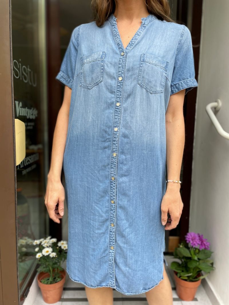 Sukienka szmizjerka denim wiązana